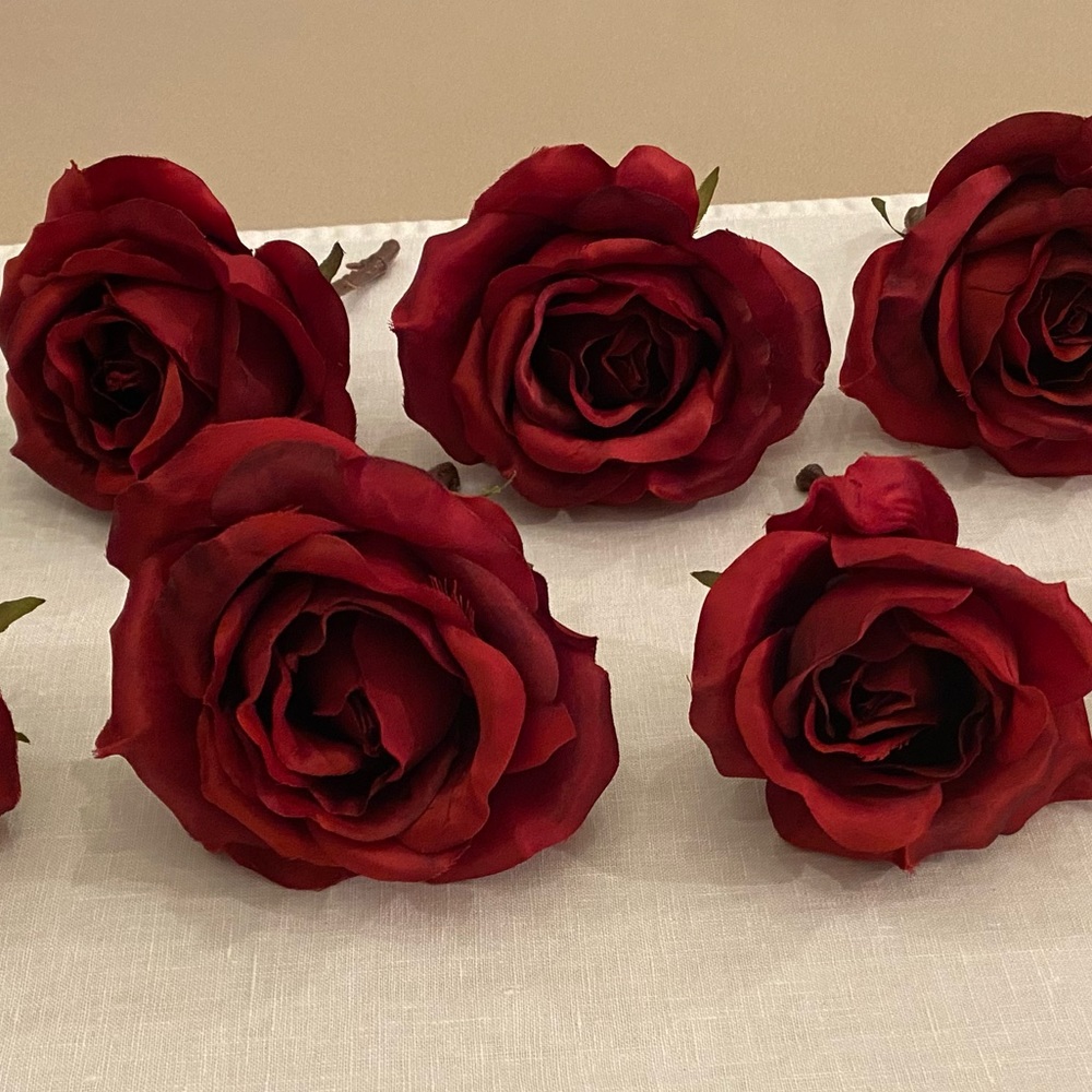 (7) Red Roses / Faux Florals. - Picture 8 of 10